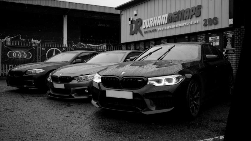 Exterior of Durham Remaps With 3 BMWs Parked