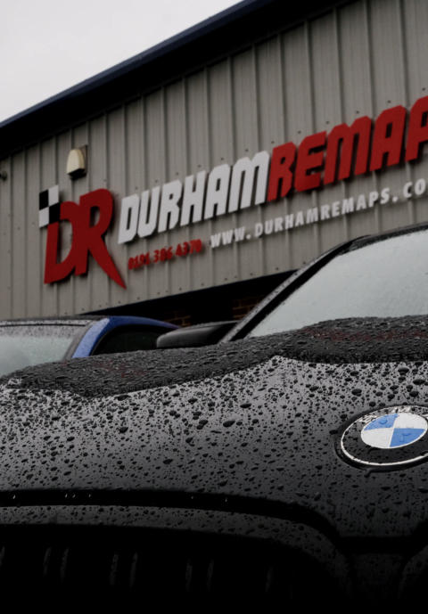 Background Image - BMW in Front of Durham Remaps Sign