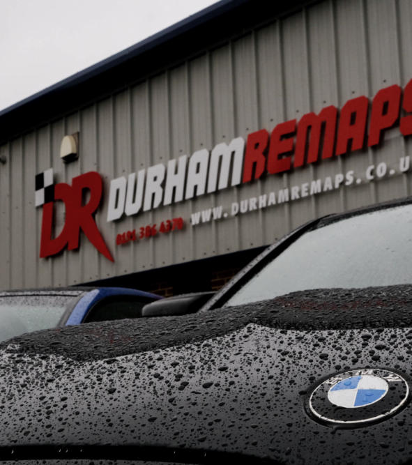 Background Image - BMW in Front of Durham Remaps Sign